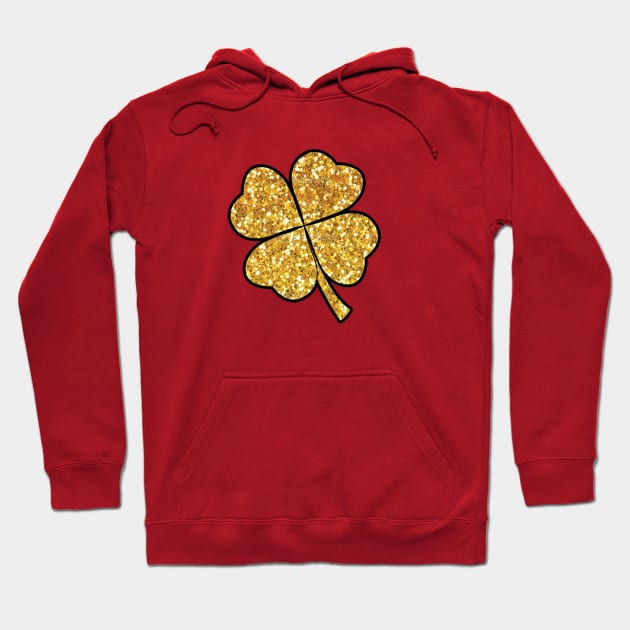 Four Leaf Gold Clover Hoodie by ACGraphics